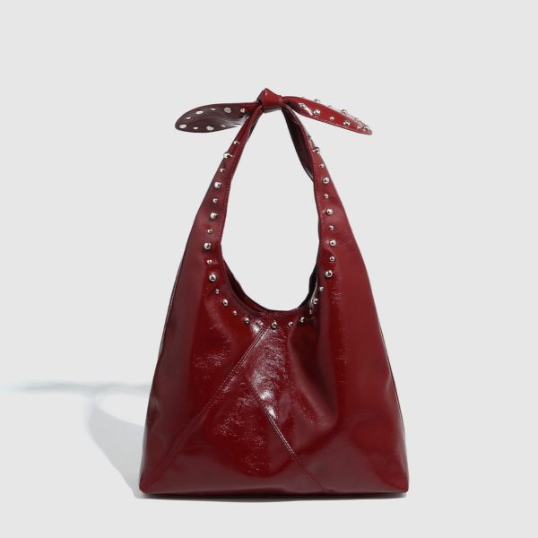0b19b8b8-352c-4c7e-b2f3-3700a926a0ad Tote Bag Rivet Bow Underarm Bag Women's Bucket Bag