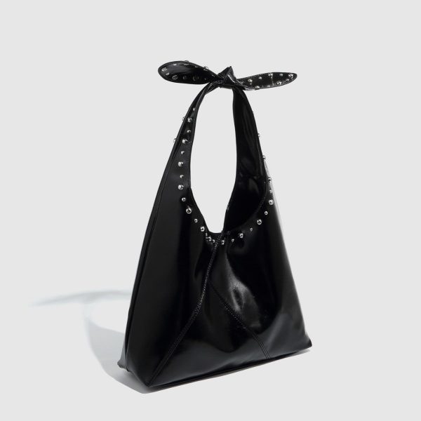 104b6246-931d-4e91-844f-08fb637e4511 Tote Bag Rivet Bow Underarm Bag Women's Bucket Bag