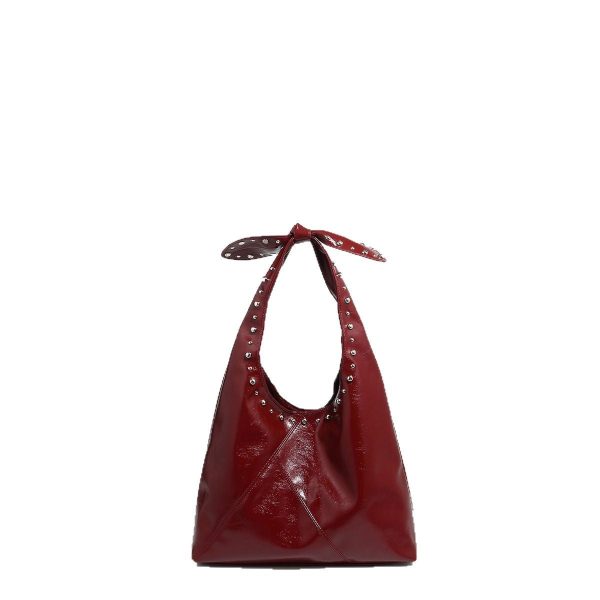 124167a4-ef94-4ae1-b5e0-88f4857533b0 Tote Bag Rivet Bow Underarm Bag Women's Bucket Bag