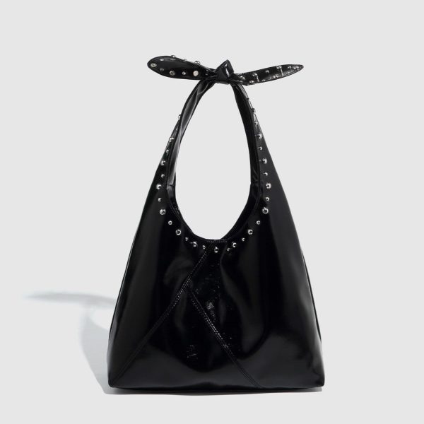 7cce8b02-7d0d-4510-b2e7-2bd2d0fab737 Tote Bag Rivet Bow Underarm Bag Women's Bucket Bag