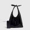 a852625c-8ed8-4002-ab4a-bf42e4b1d062 Tote Bag Rivet Bow Underarm Bag Women's Bucket Bag